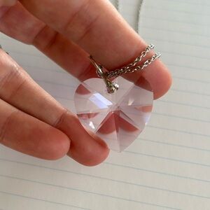 Swarovski Crystal light rose pink heart pendant necklace 🩷